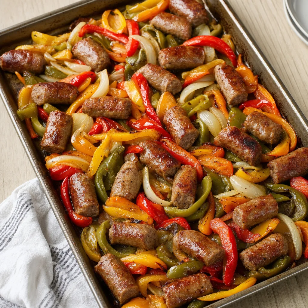 Sheet Pan Sausage and Peppers